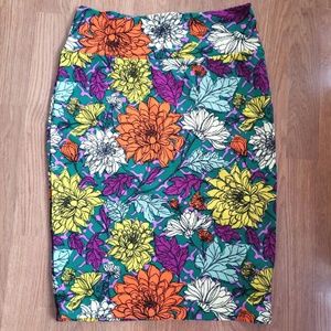 Lularoe Cassie Pencil Skirt Floral Small